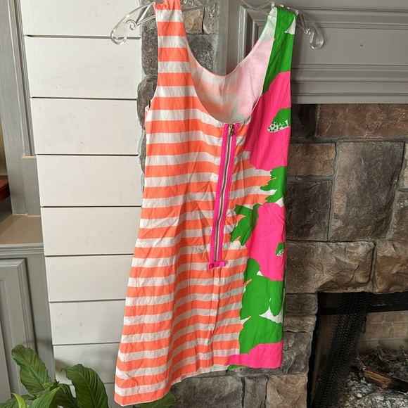 Lilly‎ Pulitzer Delia Striped & Floral Lined Shift dress in Sunrise Orange,  0 - Picture 5 of 7